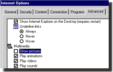 Explorer Internet Options